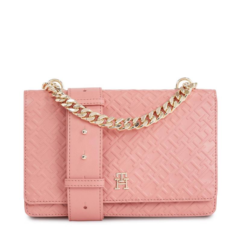 Handtasche Tommy Hilfiger Th Refined Med Crossover Mono AW0AW16108 Rosa von Tommy Hilfiger