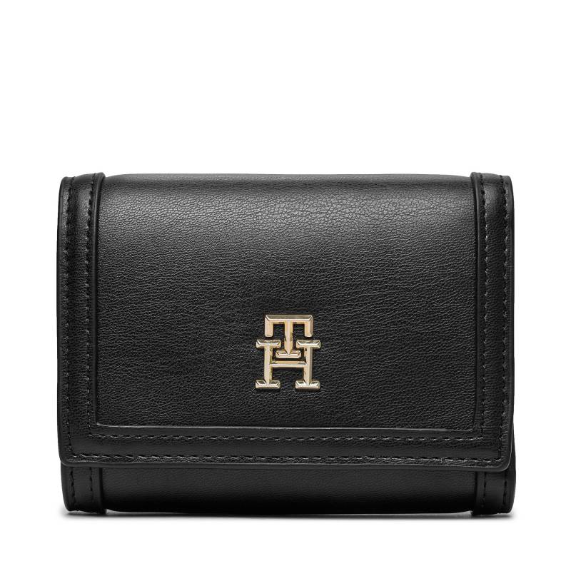 Kleine Damen Geldbörse Tommy Hilfiger Th City Med Flap Wallet AW0AW15746 Black BDS von Tommy Hilfiger