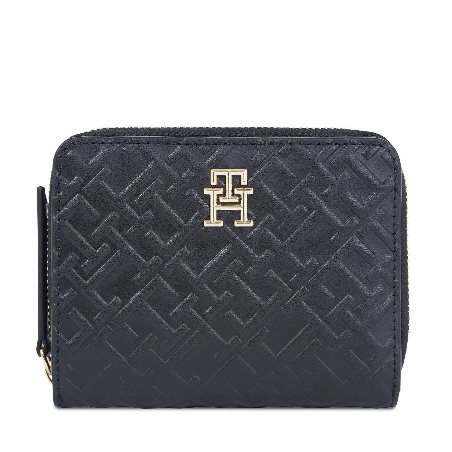 Kleine Damen Geldbörse Tommy Hilfiger Th Refined Med Za Mono AW0AW15755 Black BDS von Tommy Hilfiger