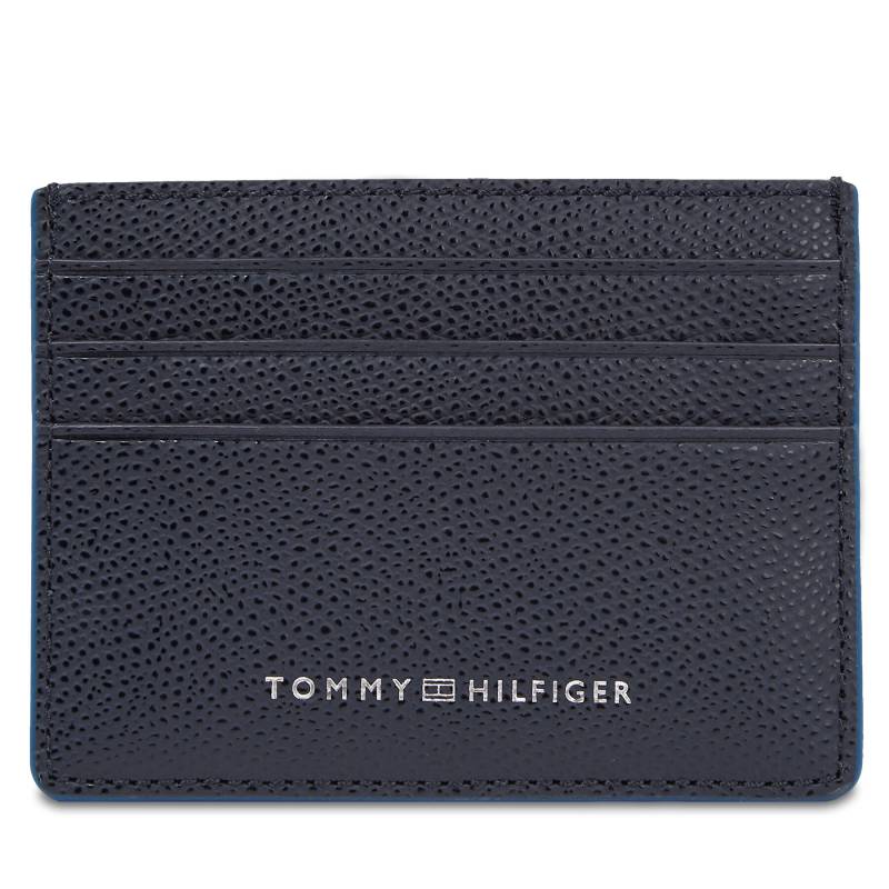 Kreditkartenetui Tommy Hilfiger Th Struc Leather Cc Holder AM0AM11606 Space Blue DW6 von Tommy Hilfiger