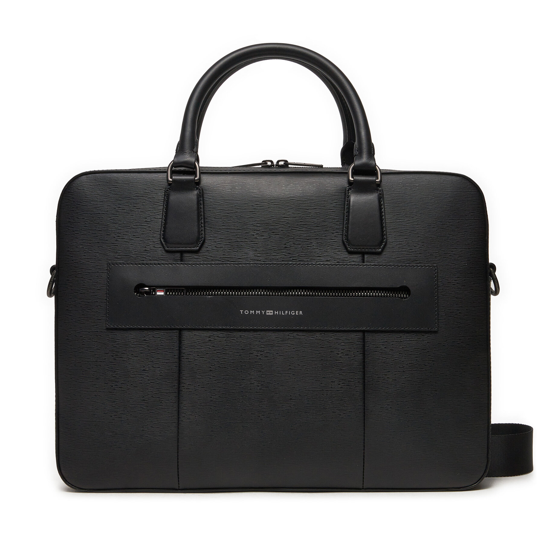 Laptoptasche Tommy Hilfiger Business Leather Computer Bag AM0AM12489 Schwarz von Tommy Hilfiger