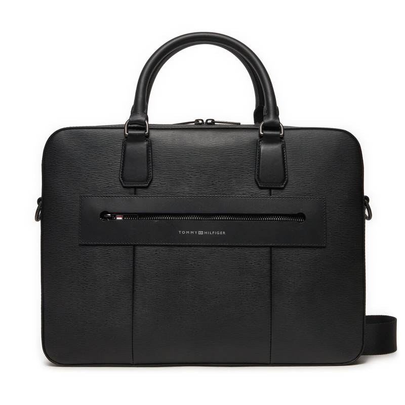 Laptoptasche Tommy Hilfiger Business Leather Computer Bag AM0AM12489 Schwarz von Tommy Hilfiger