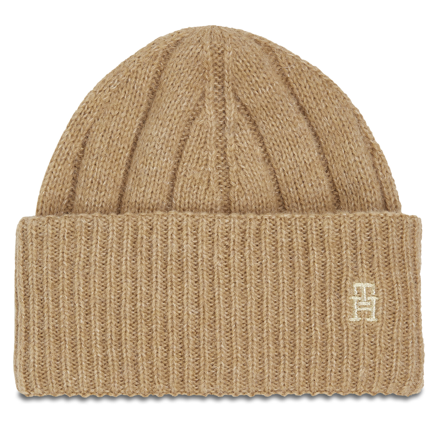 Mütze Tommy Hilfiger Th Timeless Beanie AW0AW15307 Classic Khaki RBL von Tommy Hilfiger