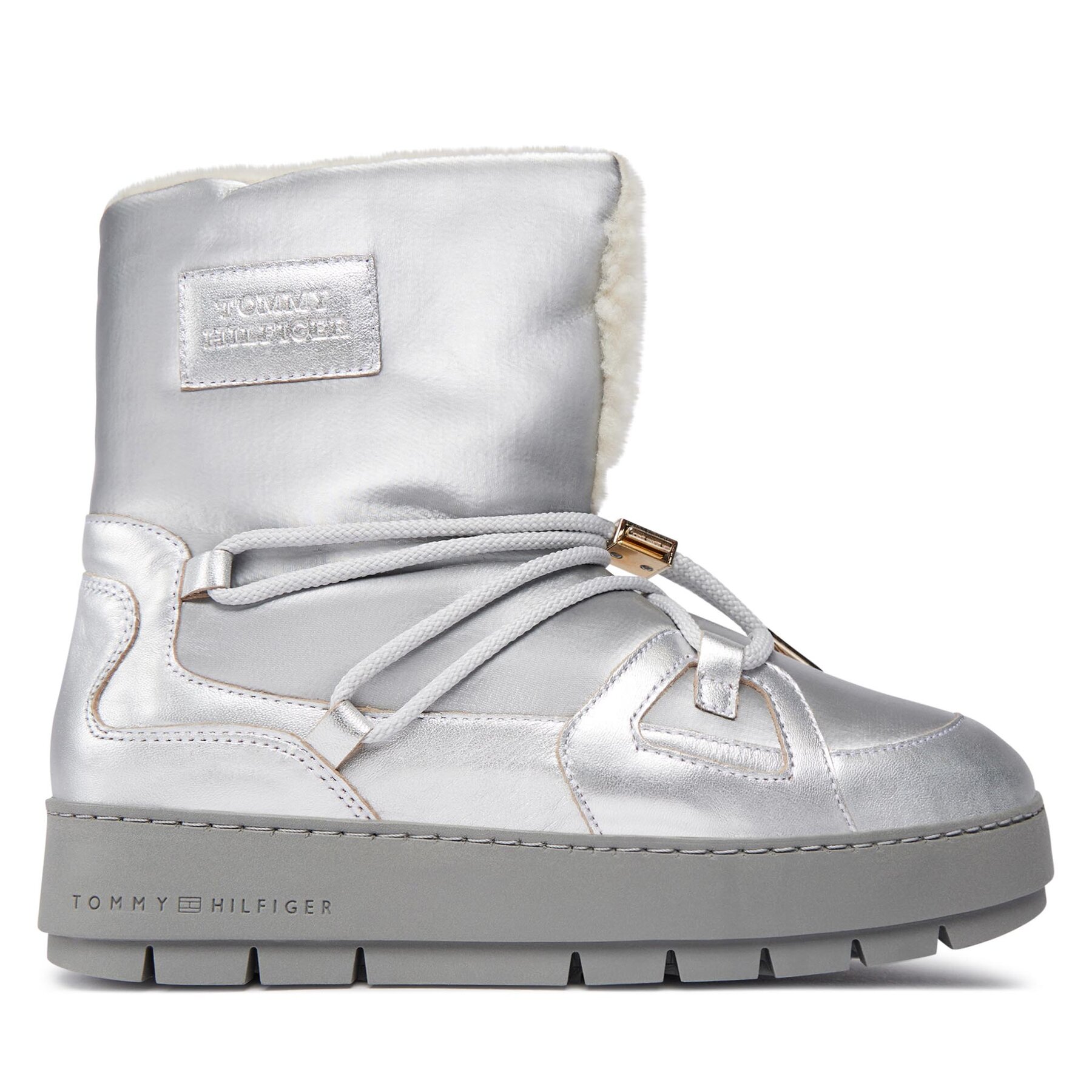 Schneeschuhe Tommy Hilfiger Tommy Essential Silver Snowboot FW0FW07506 Silver 0IM von Tommy Hilfiger