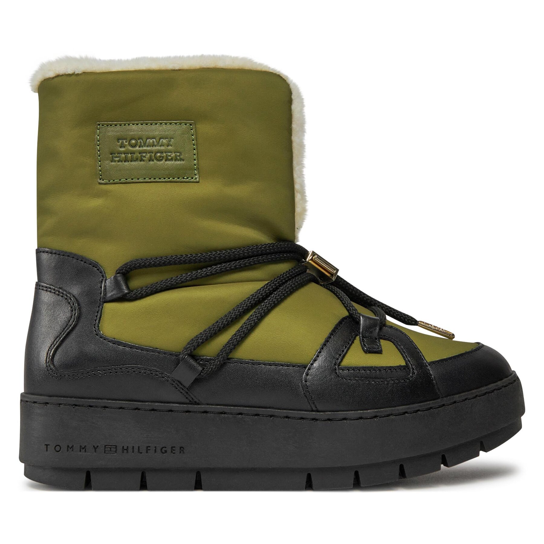 Schneeschuhe Tommy Hilfiger Tommy Essential Snowboot FW0FW07504 Putting Green MS2 von Tommy Hilfiger