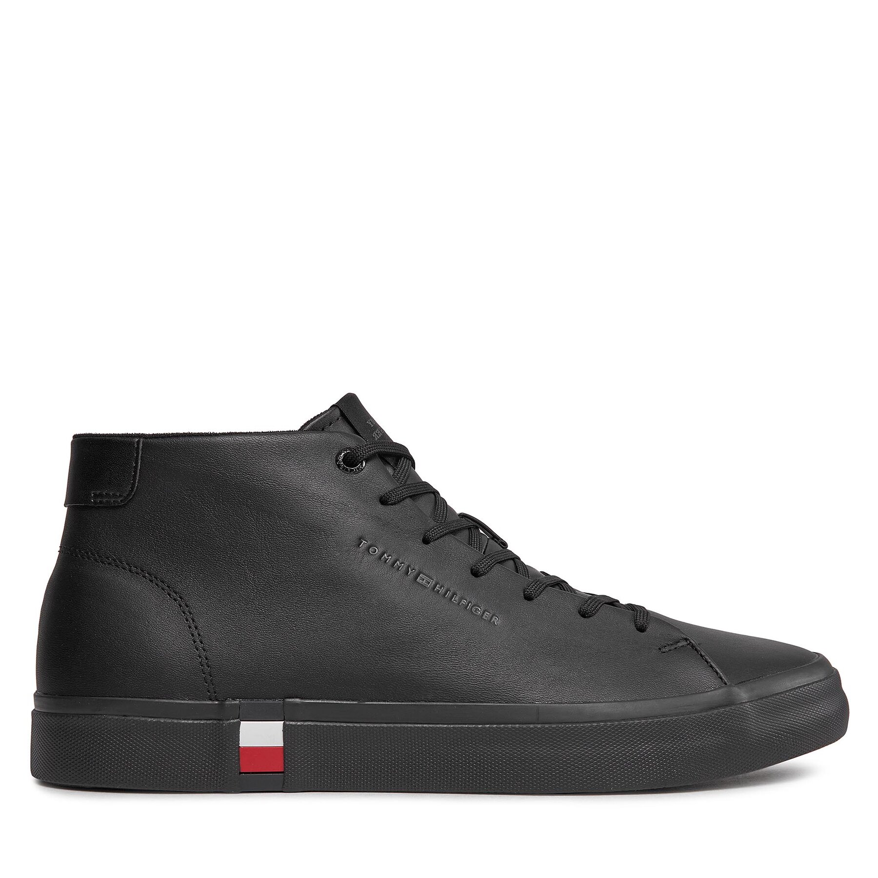 Sneakers Tommy Hilfiger Hi Vulc Leather Detail FM0FM05045 Black BDS von Tommy Hilfiger