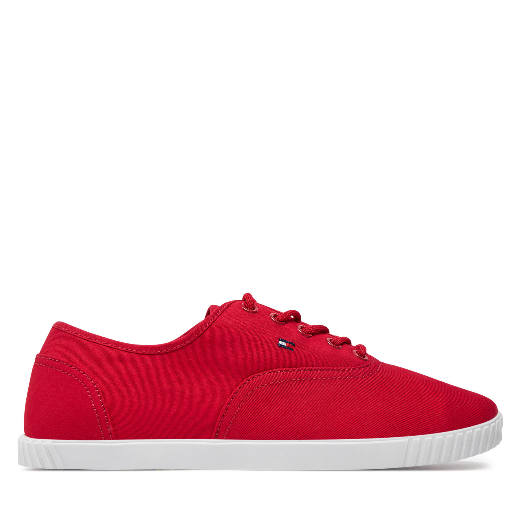 Sneakers aus Stoff Tommy Hilfiger Canvas Lace Up Sneaker FW0FW07805 Rot von Tommy Hilfiger