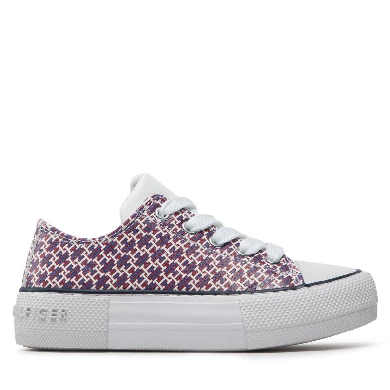 Sneakers aus Stoff Tommy Hilfiger Low Cut Lace-Up Sneaker T3A9-32289-0753 Dunkelrot von Tommy Hilfiger