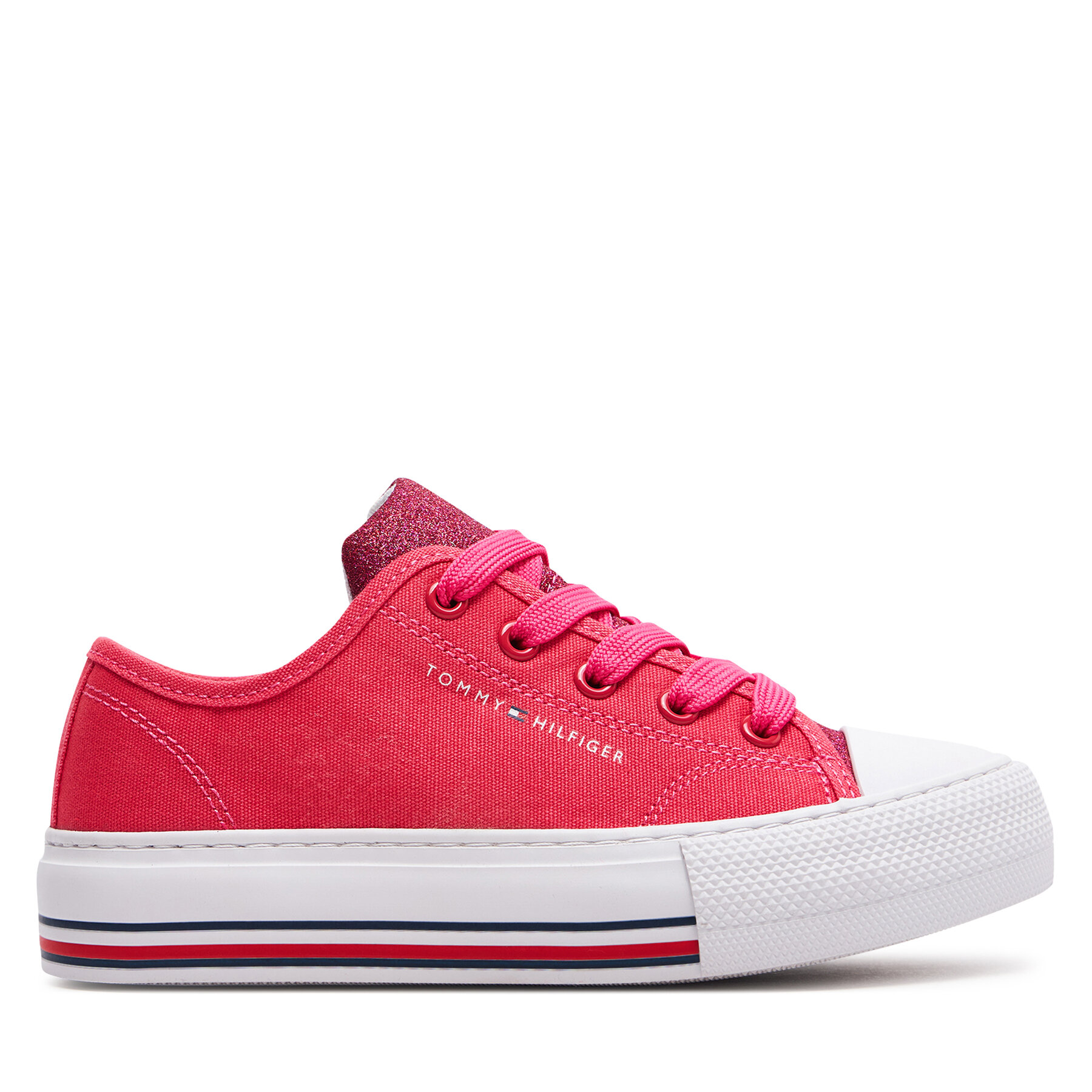 Sneakers aus Stoff Tommy Hilfiger Low Cut Lace-Up Sneaker T3A9-33185-1687 M Magenta 385 von Tommy Hilfiger