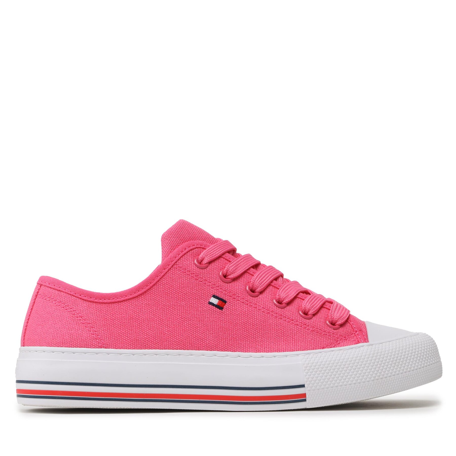 Sneakers aus Stoff Tommy Hilfiger Low Cut Lace-Up T3A9-32677-0890313 S Fuchsia 313 von Tommy Hilfiger