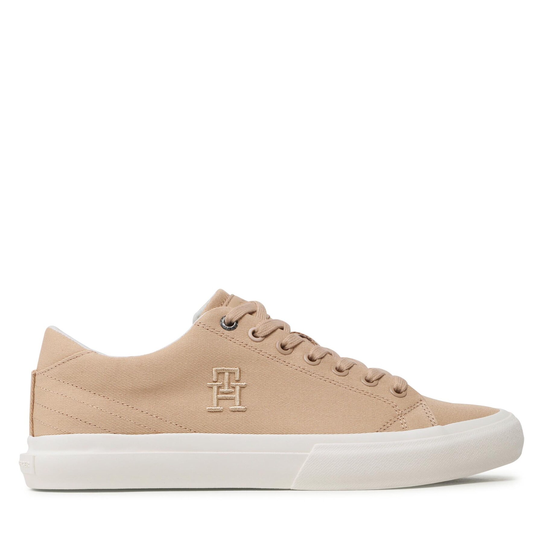 Sneakers aus Stoff Tommy Hilfiger Th Hi Vulc Street Low Veg Dyes FM0FM04688 Braun von Tommy Hilfiger