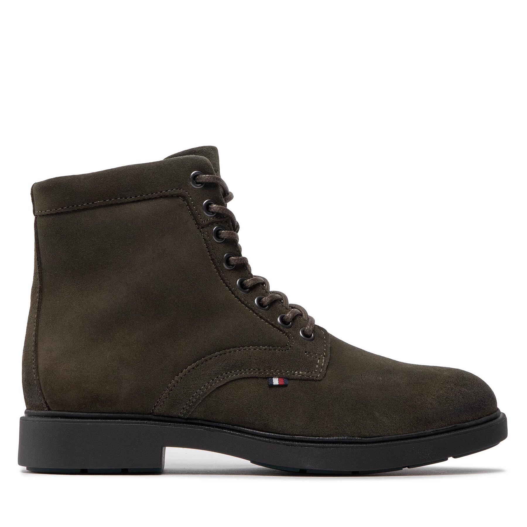 Stiefel Tommy Hilfiger Elevated Rounded Suede Lace Boot FM0FM04185 Olive MR9 von Tommy Hilfiger