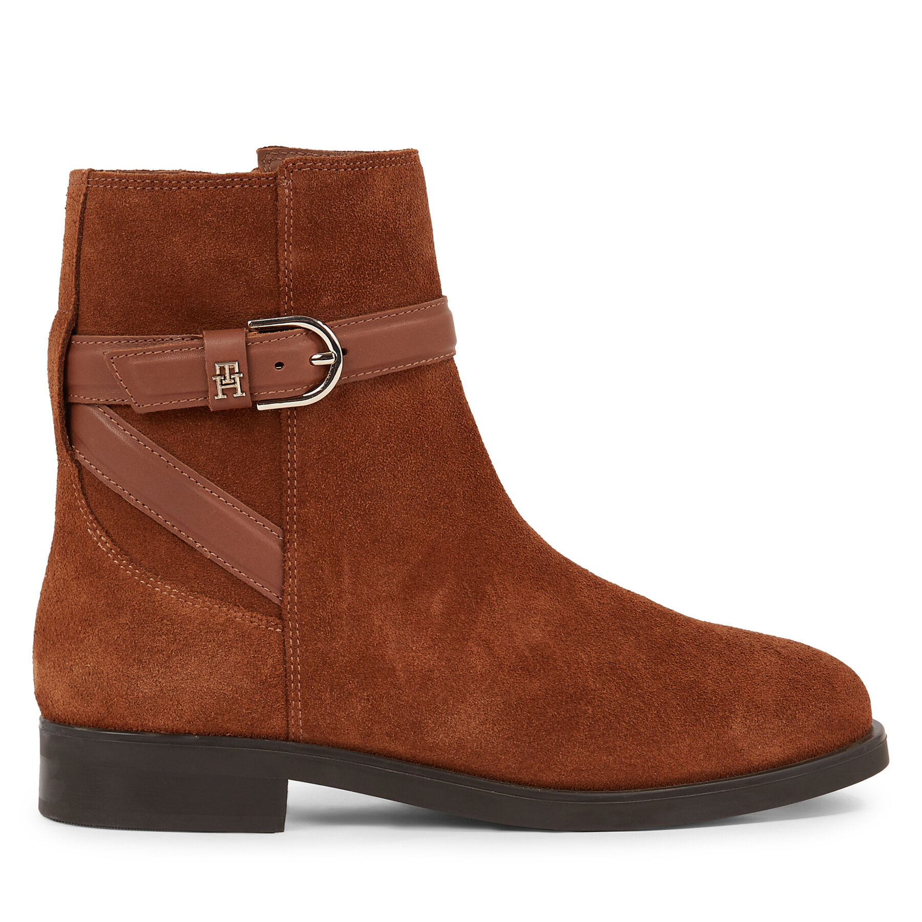 Stiefeletten Tommy Hilfiger Elevated Essential Boot Suede FW0FW07482 Natural Cognac GTU von Tommy Hilfiger