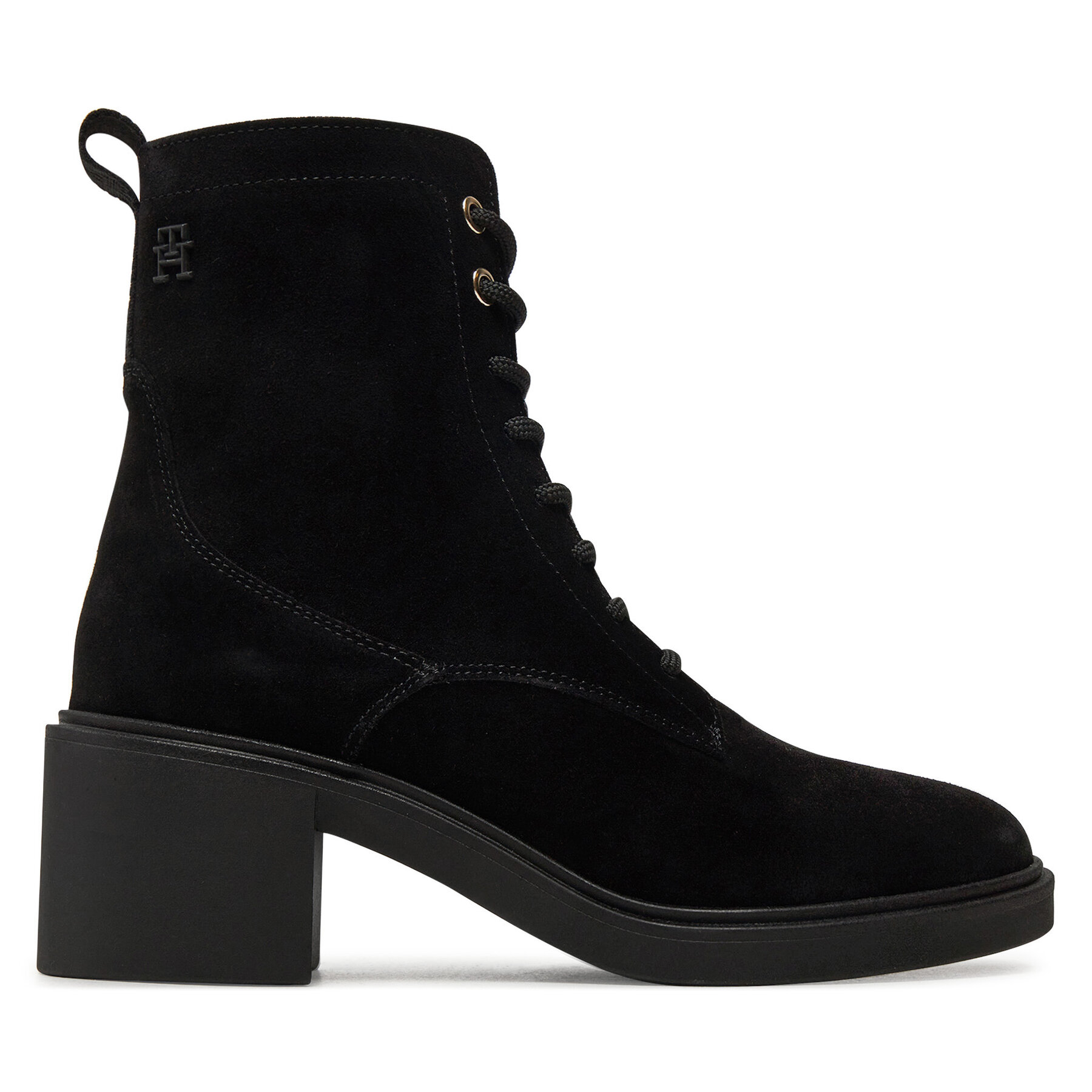 Stiefeletten Tommy Hilfiger Suede Mid Heel Laceup Logotape FW0FW08090 Schwarz Stiefeletten Tommy Hilfiger Suede Mid Heel Laceup Logotape FW0FW08090 Schwarz von Tommy Hilfiger