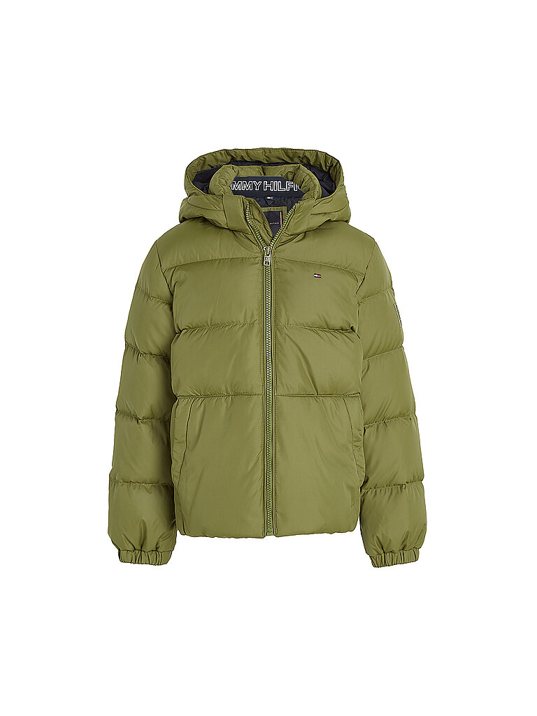 TOMMY HILFIGER Jungen Steppjacke olive | 140 von Tommy Hilfiger