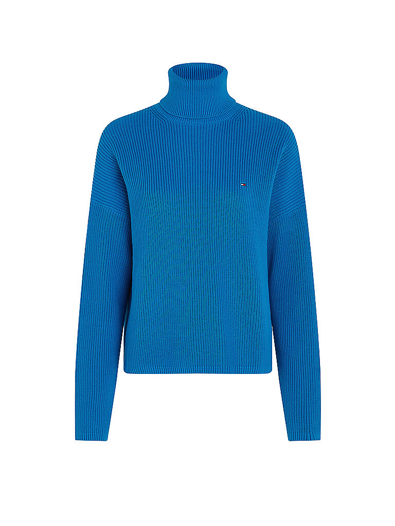 TOMMY HILFIGER Rollkragenpullover blau | L von Tommy Hilfiger