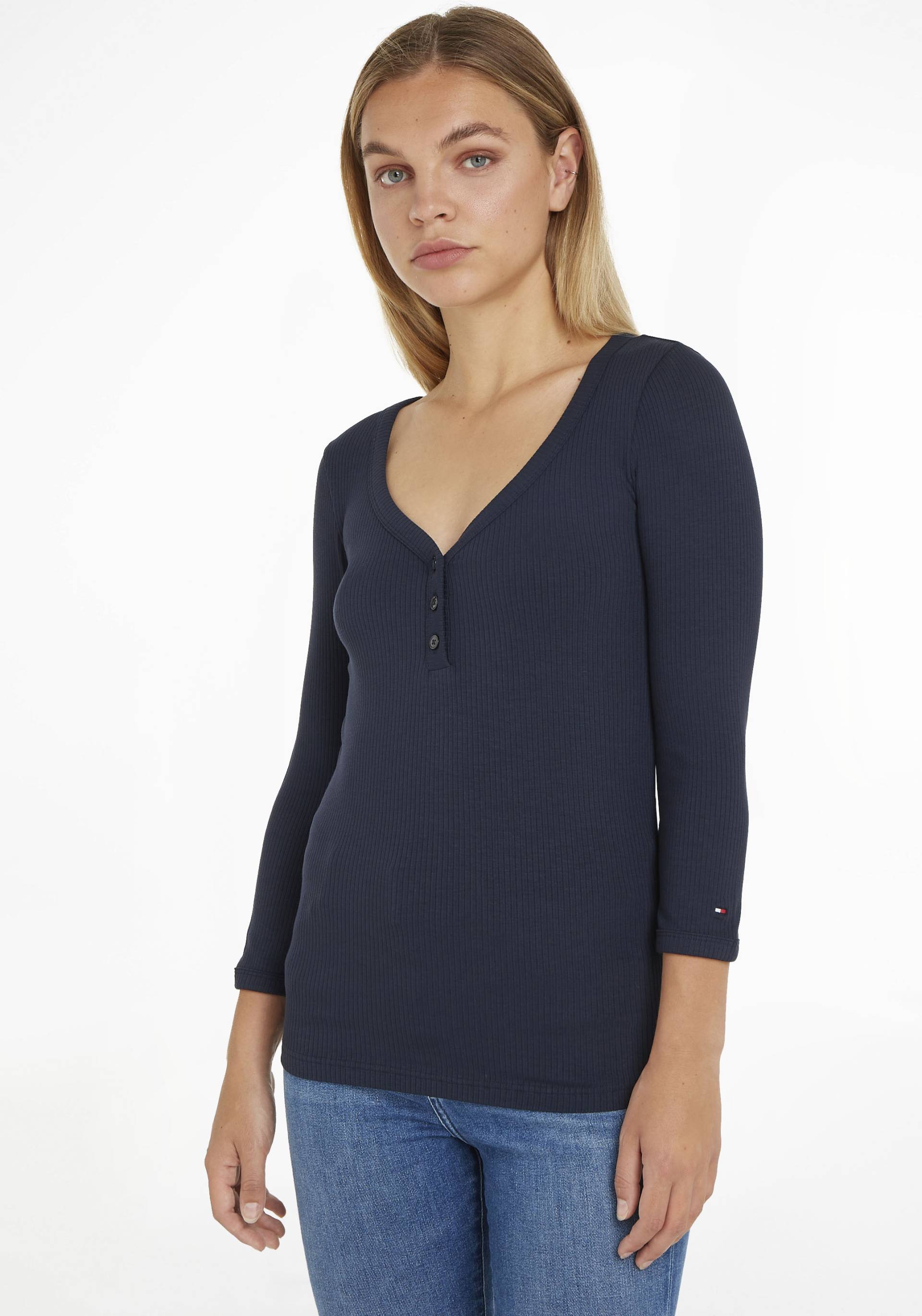 Tommy Hilfiger 3/4-Arm-Shirt »SLIM 5X2 RIB HENLEY 3/4« von Tommy Hilfiger