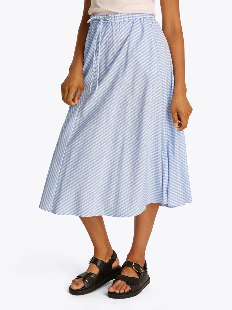 Tommy Hilfiger A-Linien-Rock »CRINKLE VISCOSE MIX MIDI SKIRT«, mit Streifenmuster, mit Tunnelzug am Bund von Tommy Hilfiger