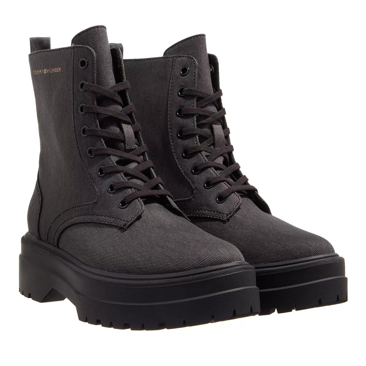 Tommy Hilfiger Boots & Stiefeletten - Feminine Essential Canvas Boot - Gr. 36 (EU) - in Schwarz - für Damen von Tommy Hilfiger