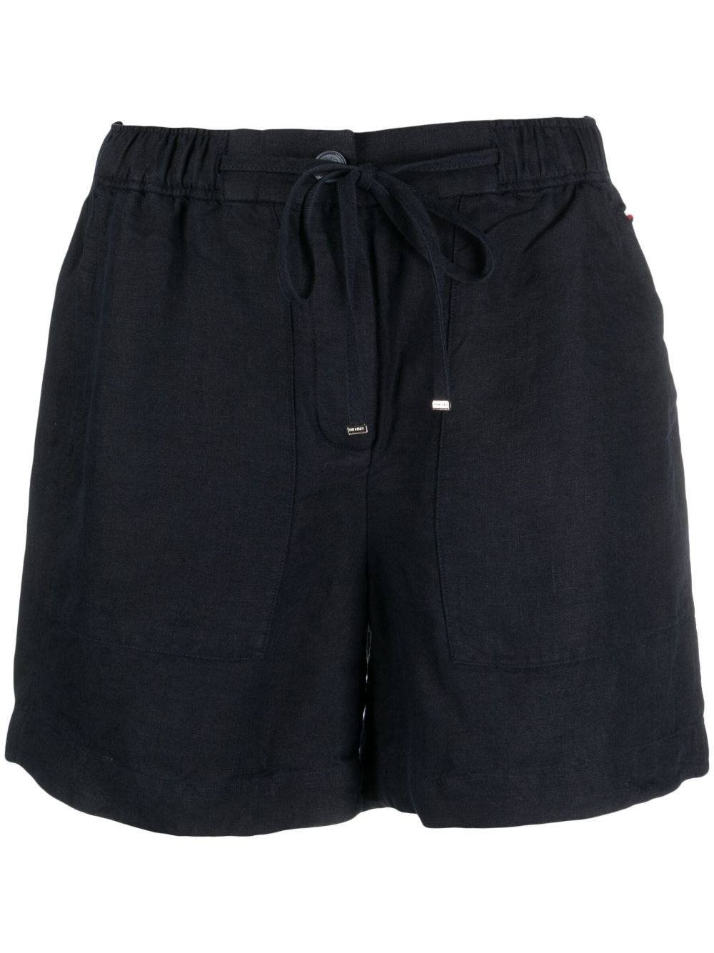 Tommy Hilfiger logo-plaque linen drawstring shorts - Blue von Tommy Hilfiger