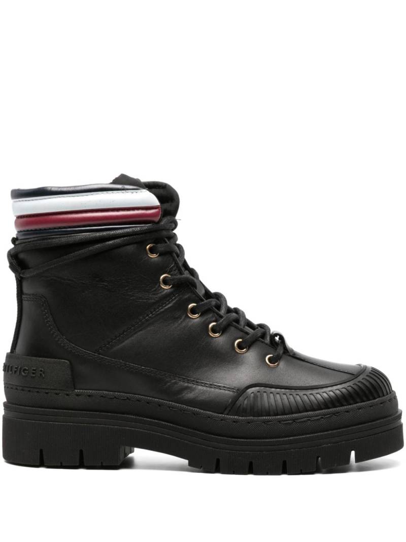Tommy Hilfiger Corporate leather ankle boots - Black von Tommy Hilfiger