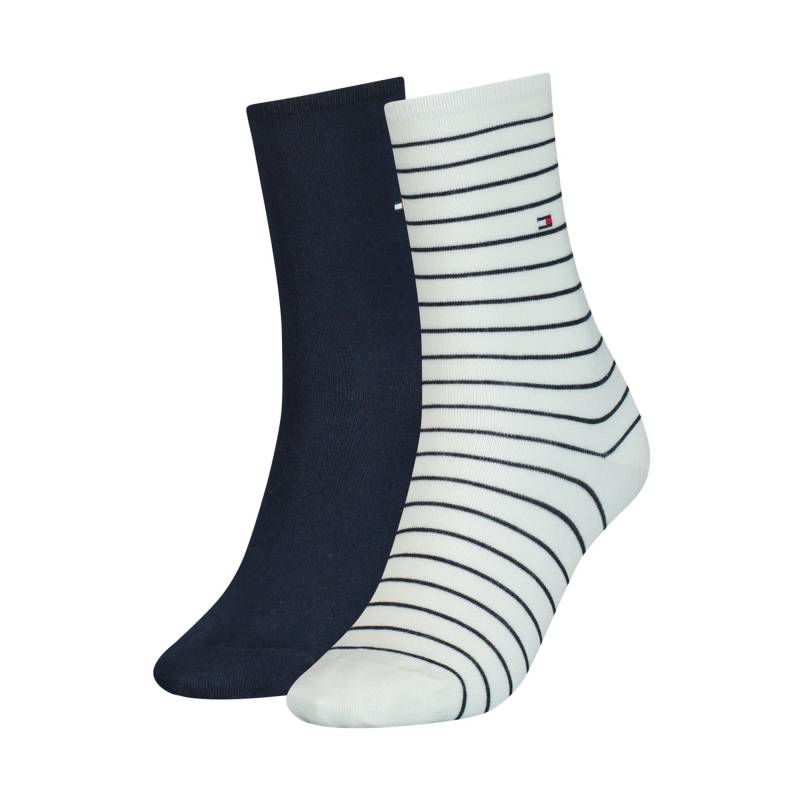 Duopack, Wadenlange Socken Damen Weiss 39-42 von TOMMY HILFIGER