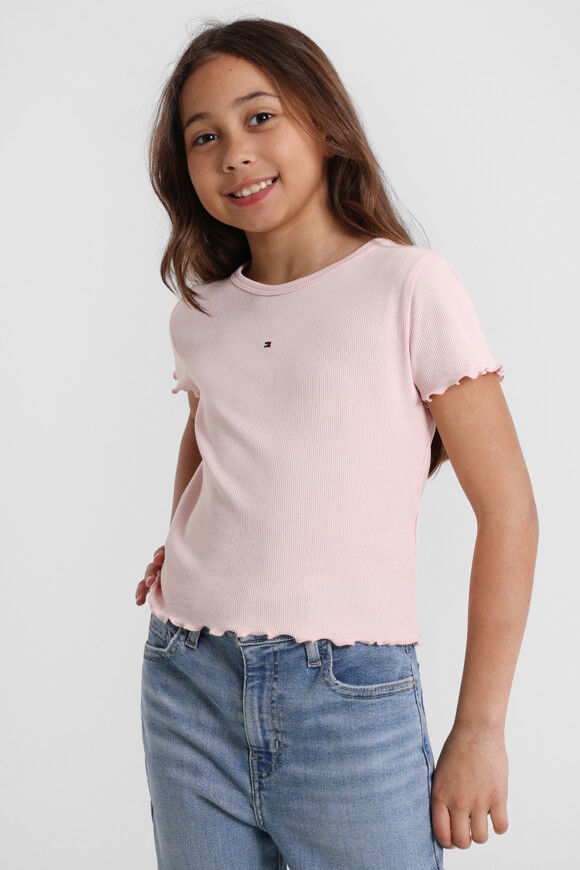 Tommy Hilfiger Geripptes T-Shirt | Whimsy Pink | Mädchen  | 12 von Tommy Hilfiger