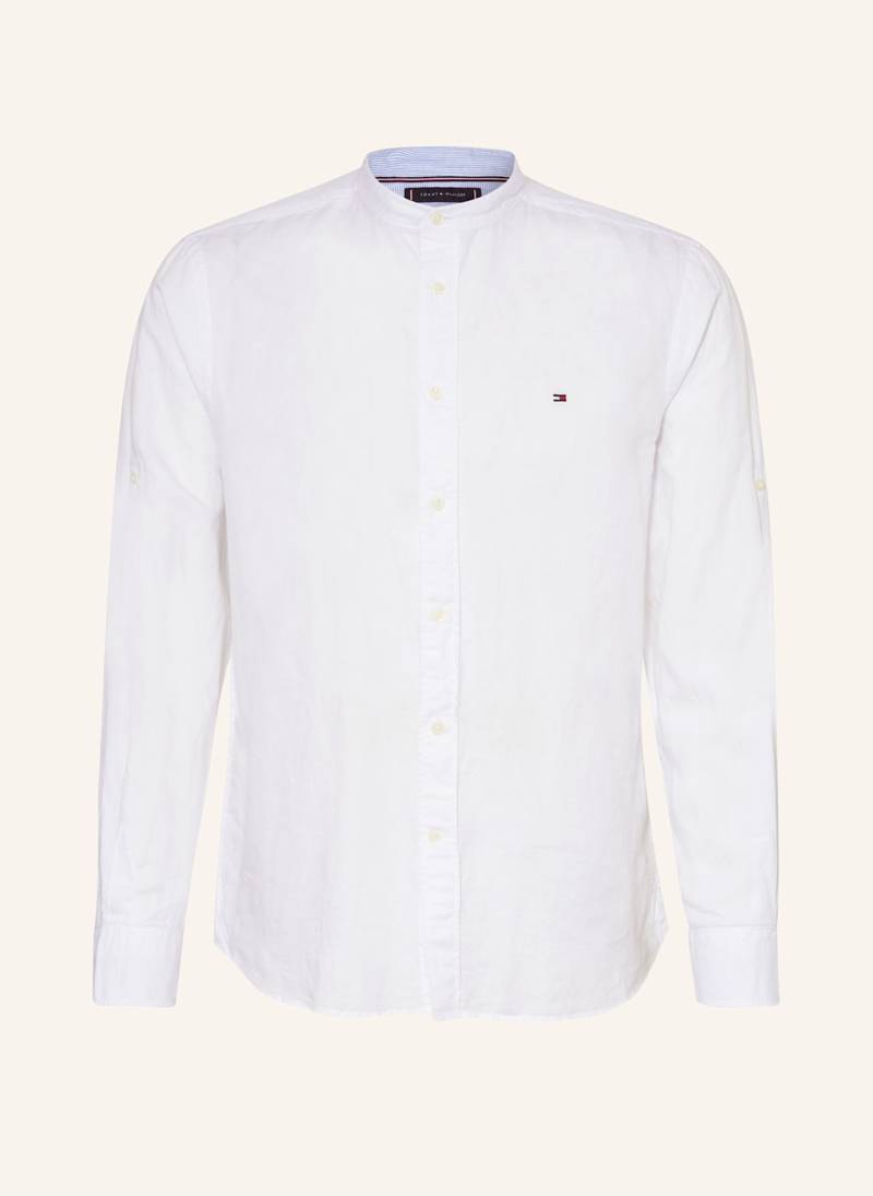 Tommy Hilfiger Hemd Regular Fit Mit Leinen Und Stehkragen weiss von Tommy Hilfiger
