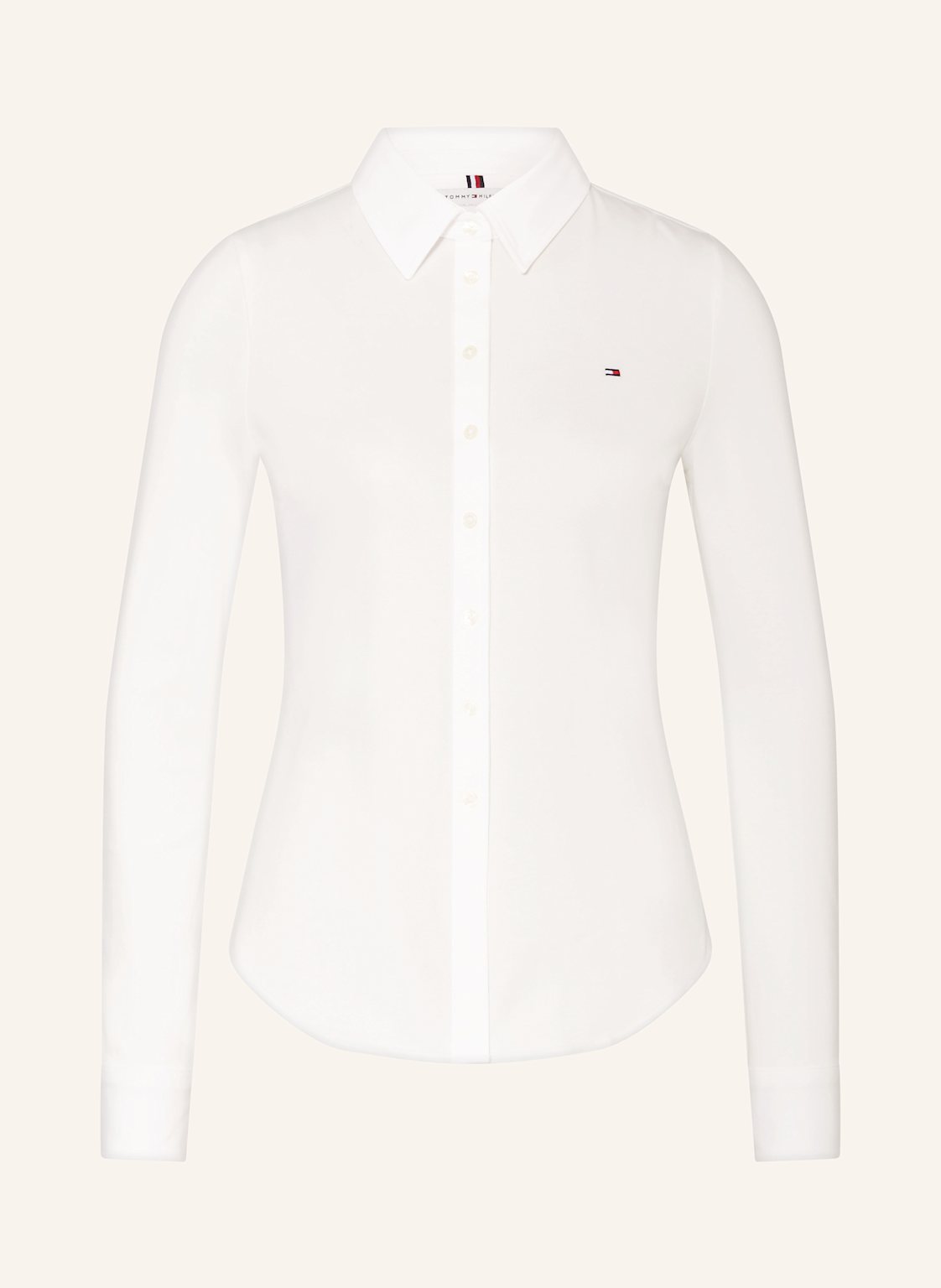 Tommy Hilfiger Hemdbluse Aus Piqué weiss Tommy Hilfiger Hemdbluse Aus Piqué weiss von Tommy Hilfiger
