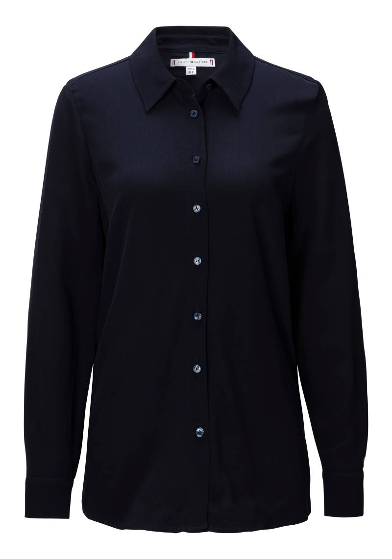 Tommy Hilfiger Hemdbluse »FLUID VIS CREPE REGULAR SHIRT LS«, mit Seitenschlitzen von Tommy Hilfiger