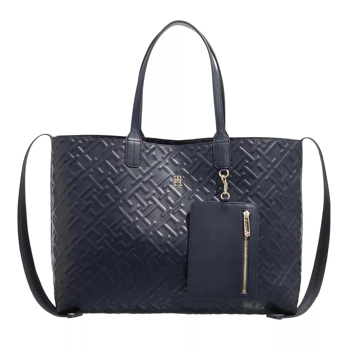 Tommy Hilfiger Henkeltasche - Iconic Tommy Tote Mono - Gr. unisize - in Blau - für Damen von Tommy Hilfiger