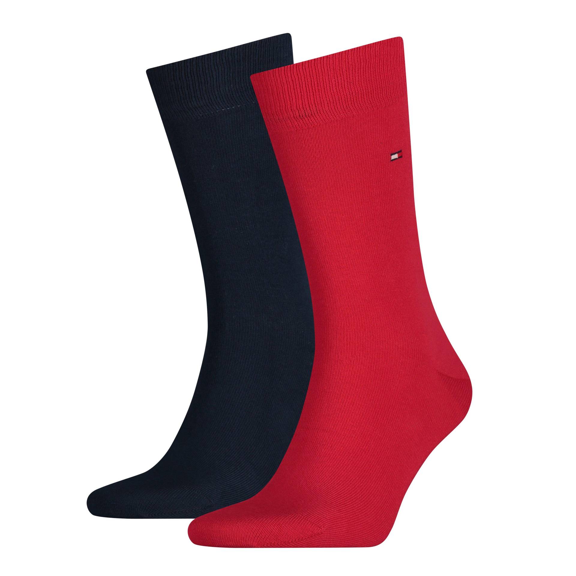 Duopack, Wadenlange Socken Herren Rot 43-46 von TOMMY HILFIGER