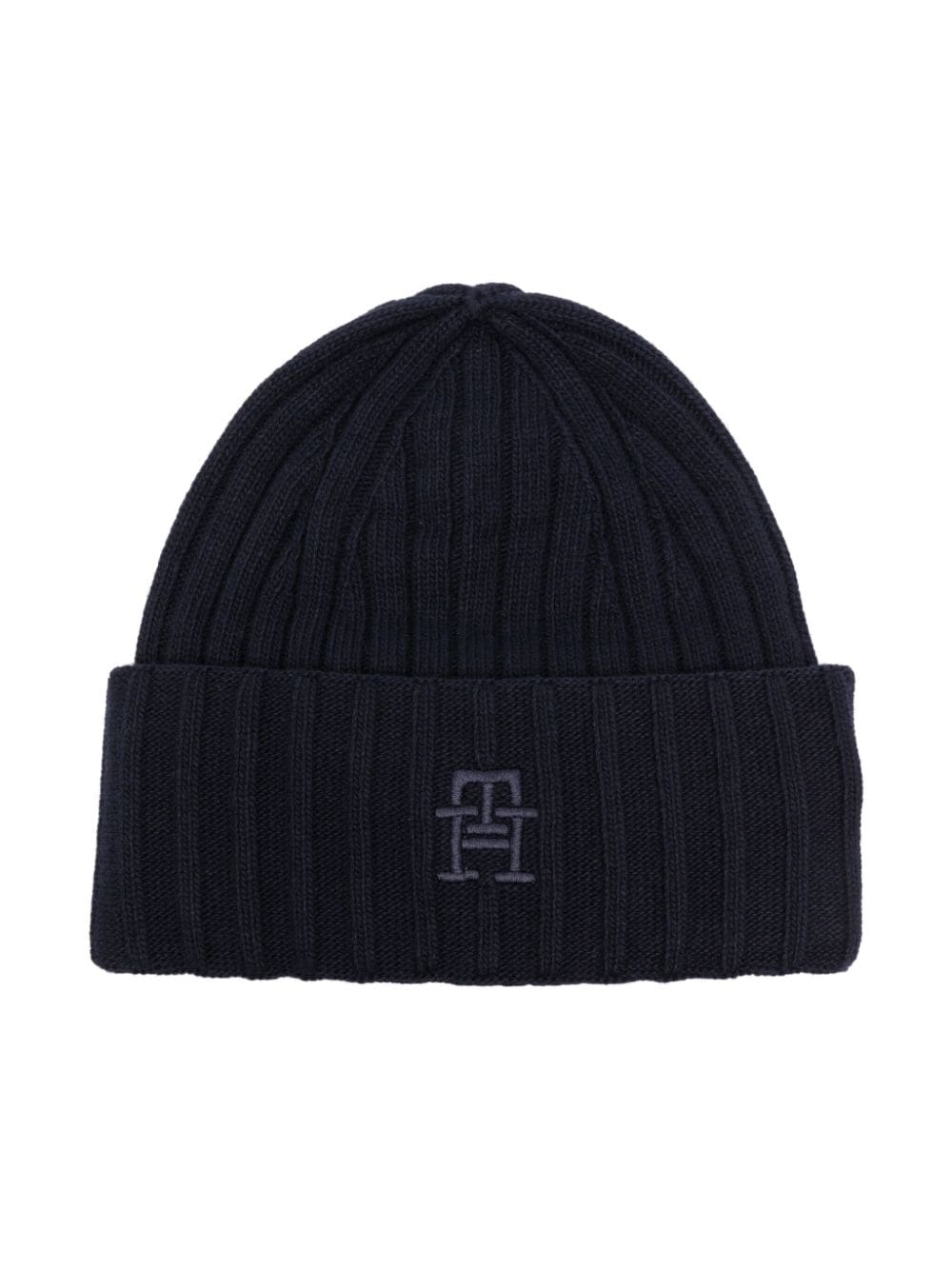 Tommy Hilfiger Iconic logo-embroidered ribbed-knit beanie - Blue von Tommy Hilfiger