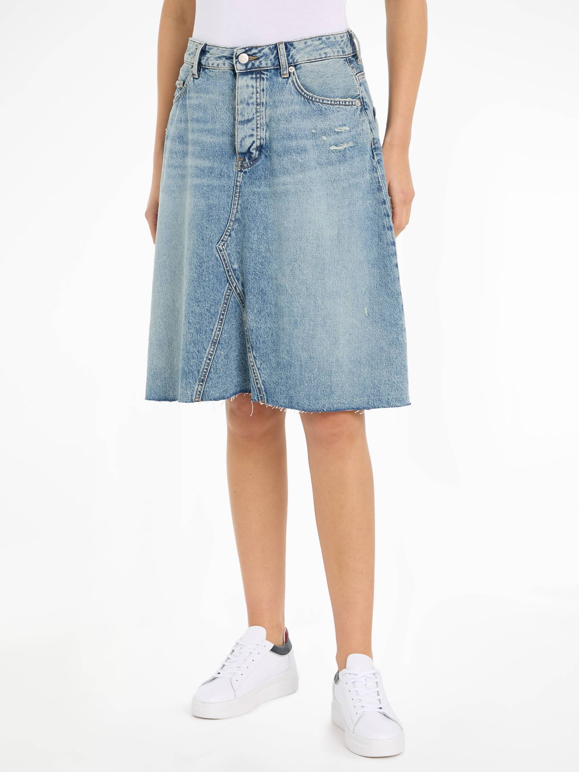 Tommy Hilfiger Jeansrock »DNM RW RELAXED SKIRT MIO WRN«, Webrock im 5-Pocket-Style von Tommy Hilfiger