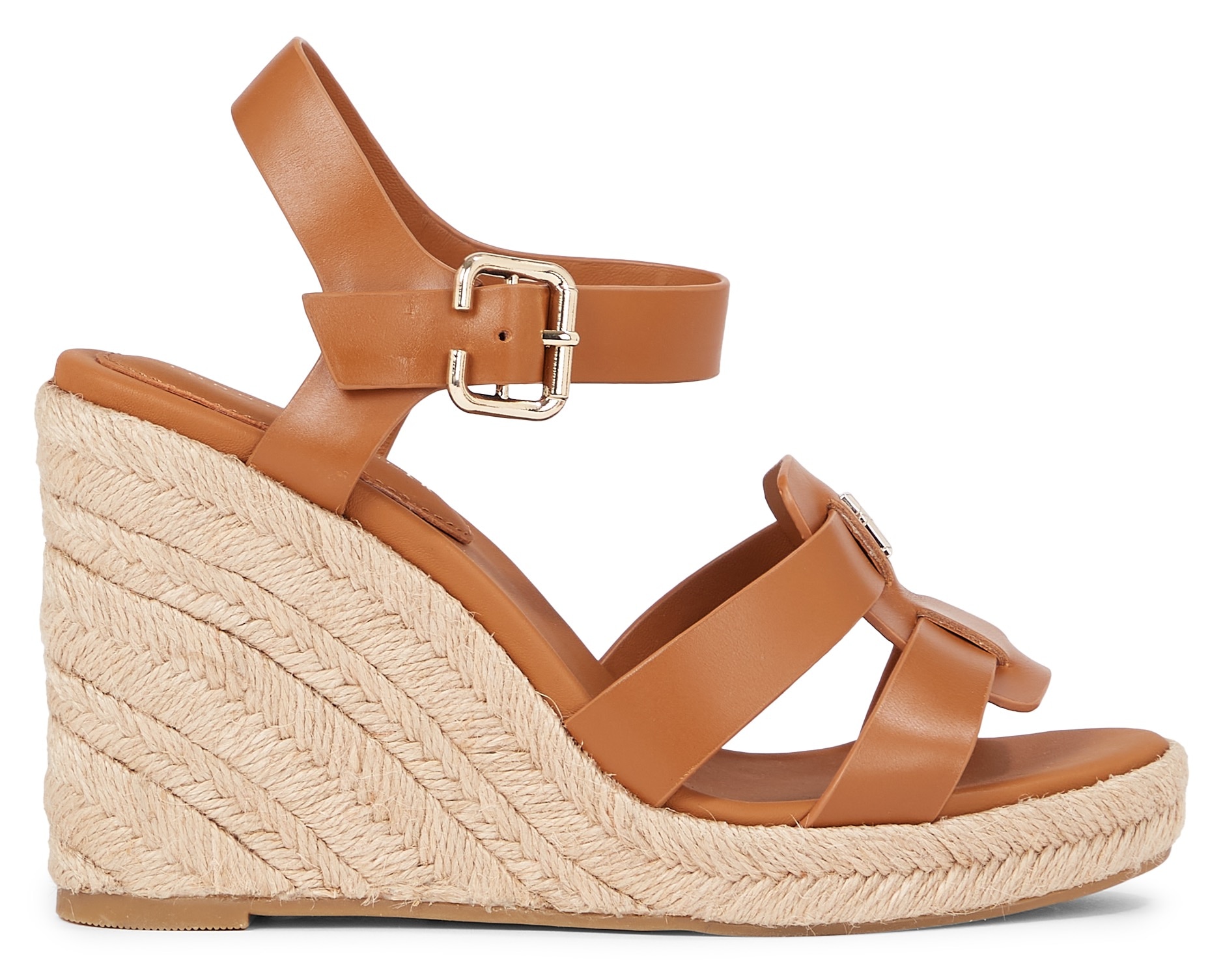 Tommy Hilfiger Keilsandalette »ESPADRILLE HIGH WEDGE LEATHER«, Sommerschuh, Sandale, Keilabsatz, mit verstellbarem Riemchen von Tommy Hilfiger