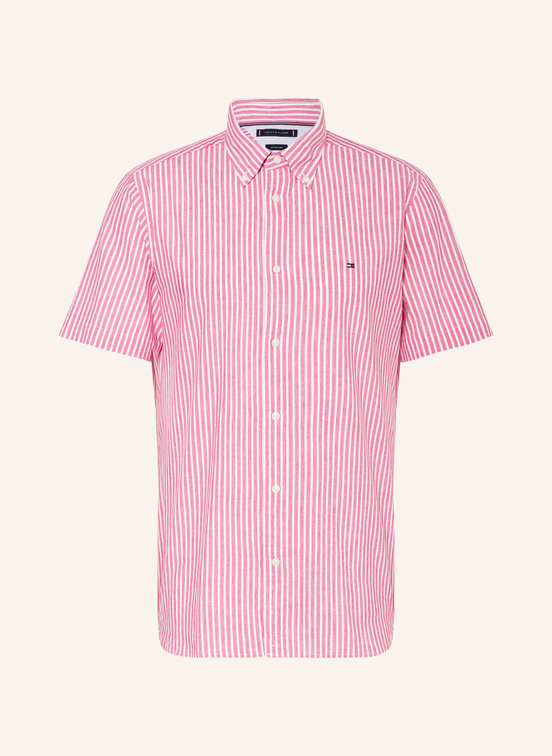 Tommy Hilfiger Kurzarm-Hemd Regular Fit rosa von Tommy Hilfiger