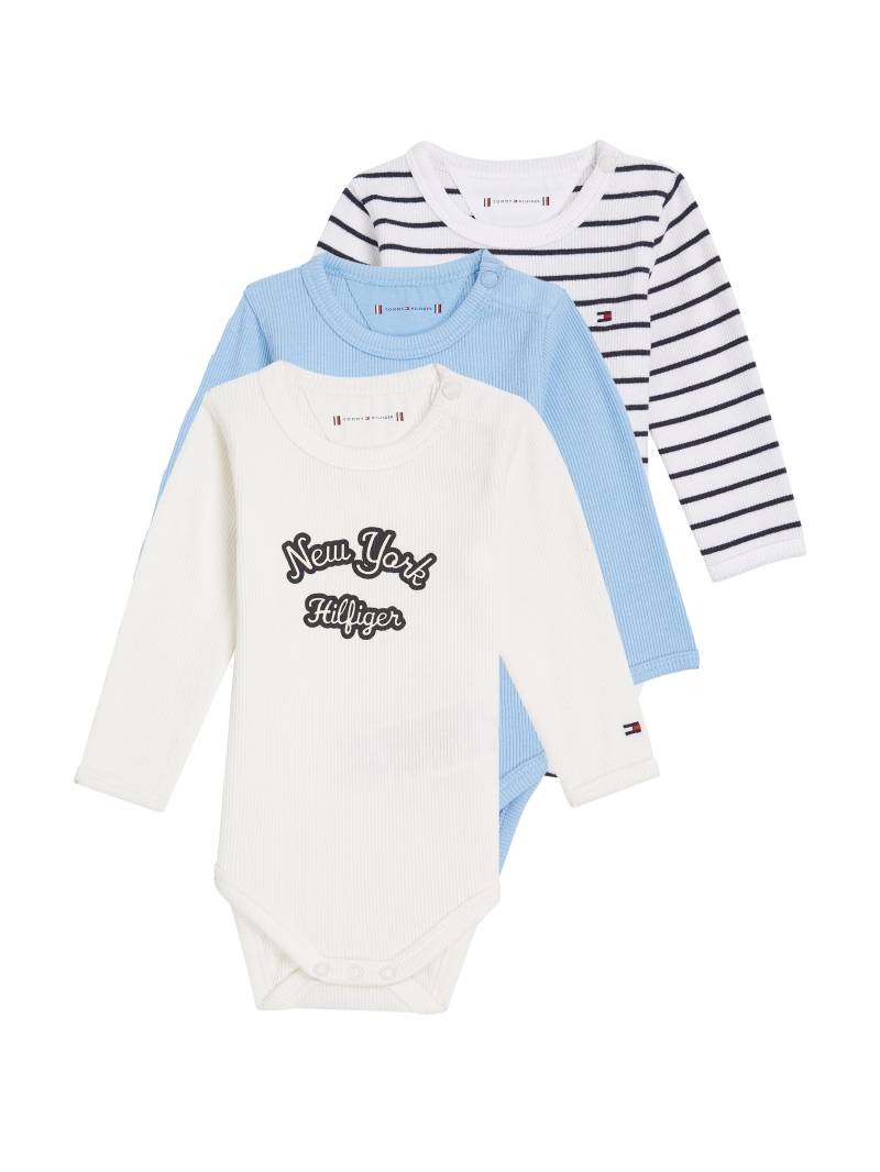 Tommy Hilfiger Langarmbody »RIB 3 PACK GIFTBOX«, Baby bis 2 Jahre, uni/bedruckt/gestreift von Tommy Hilfiger