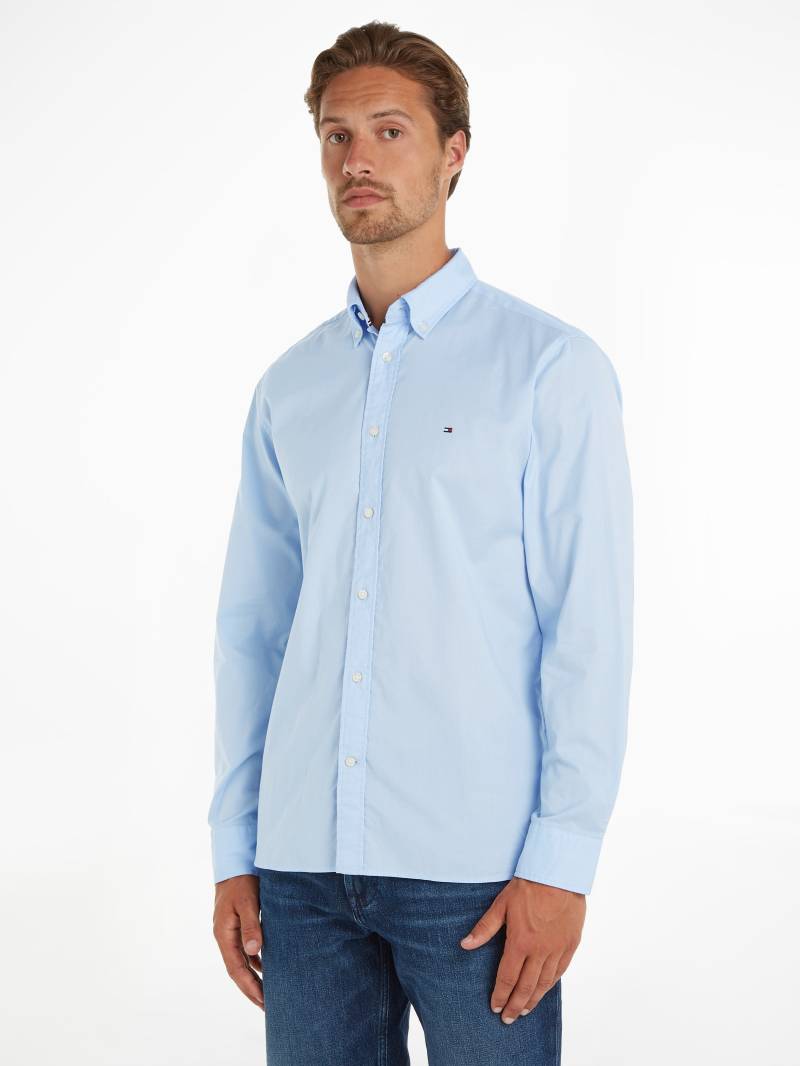 Tommy Hilfiger Langarmhemd »FLEX POPLIN RF SHIRT«, mit Tommy Hilfiger Labelschild innen an der Knopfleiste von Tommy Hilfiger