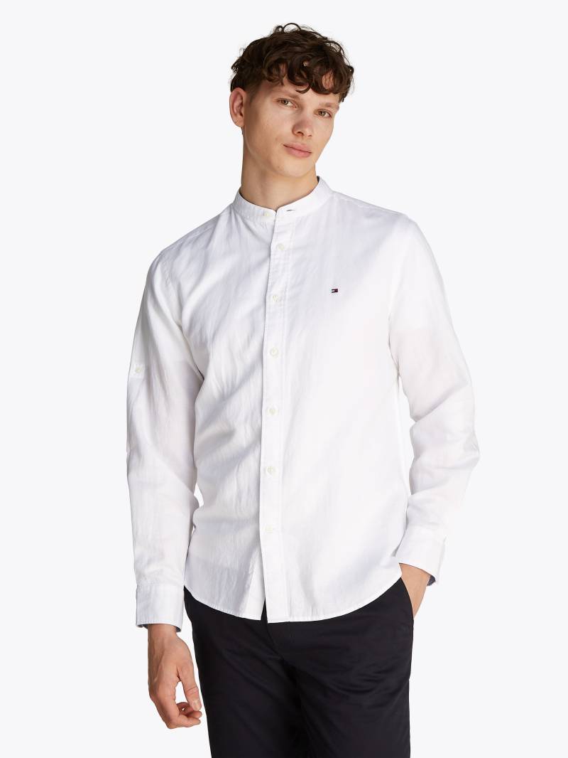Tommy Hilfiger Langarmhemd »LINEN BLEND MAO COLLAR SHIRT« von Tommy Hilfiger