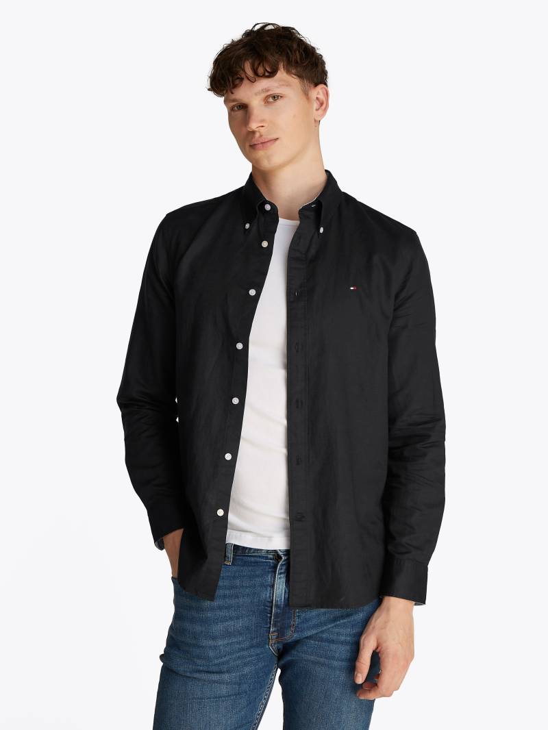 Tommy Hilfiger Langarmhemd »LINEN BLEND SOLID RF SHIRT«, mit Button-down-Kragen von Tommy Hilfiger