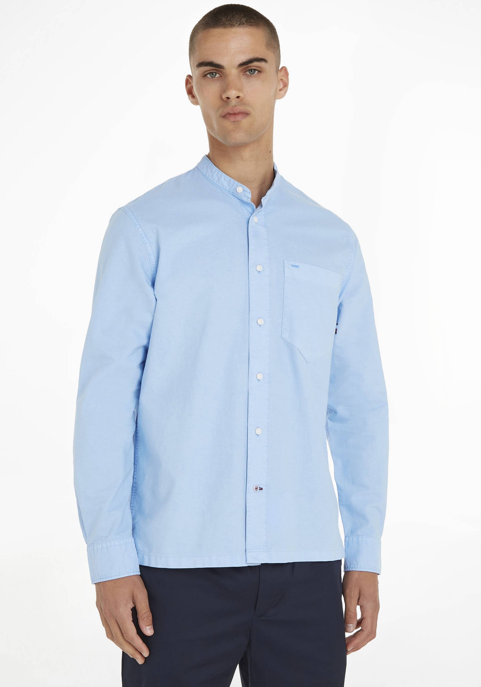 Tommy Hilfiger Langarmhemd »PIGMENT GMD MANDARIN RF SHIRT« von Tommy Hilfiger