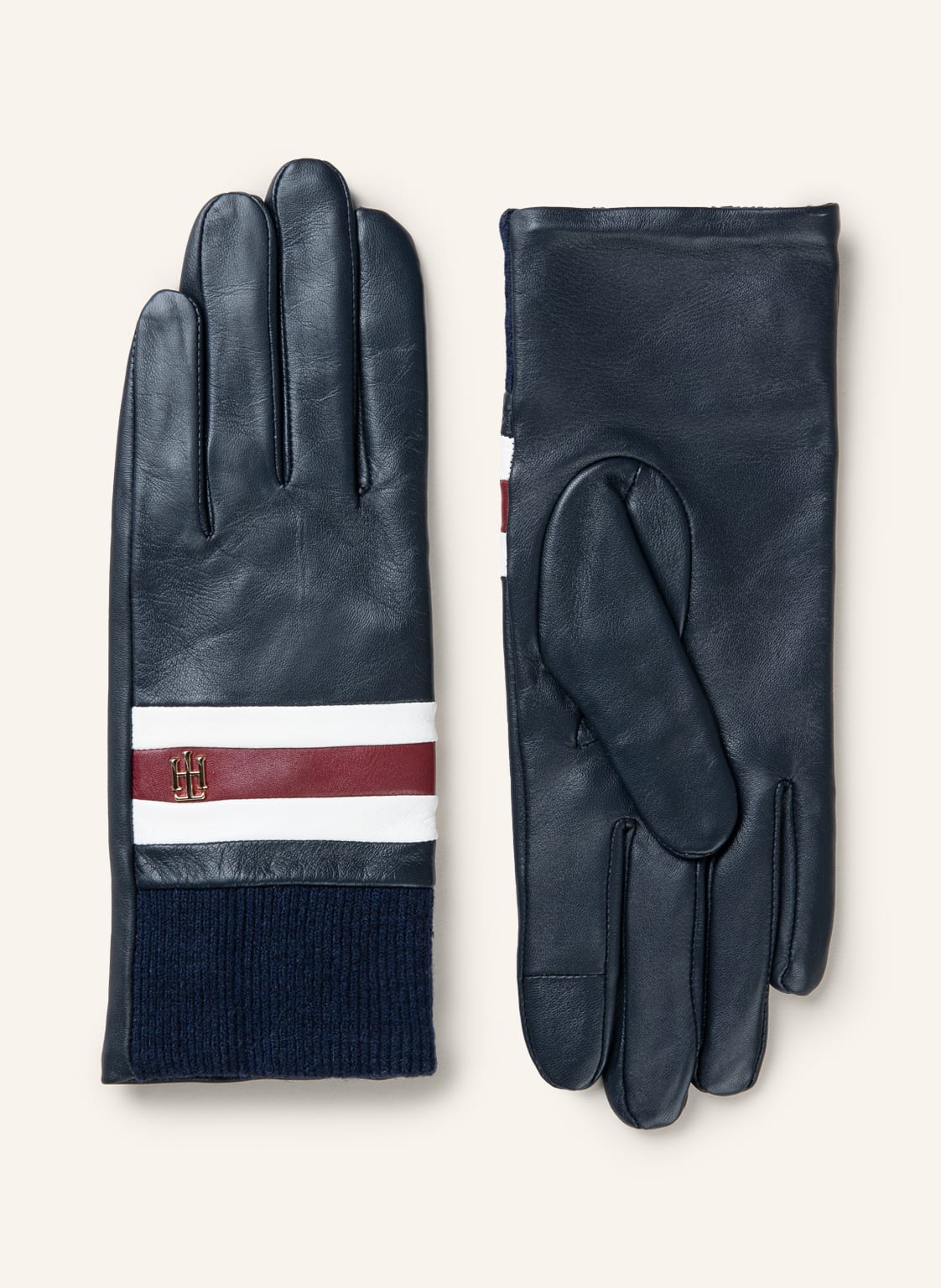 Tommy Hilfiger Lederhandschuhe Mit Touchscreen-Funktion blau von Tommy Hilfiger