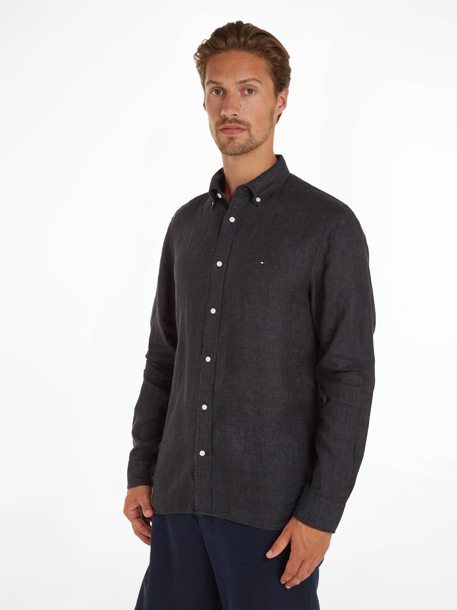 Tommy Hilfiger Leinenhemd »PIGMENT DYED LI SOLID RF SHIRT« von Tommy Hilfiger