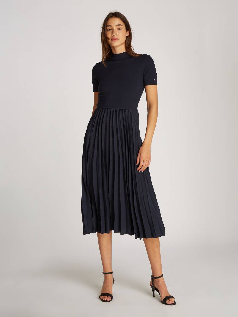 Tommy Hilfiger Midikleid »5X2 RIB MIX MEDIA DRESS«, mit gerippter Struktur, Logostickerei von Tommy Hilfiger