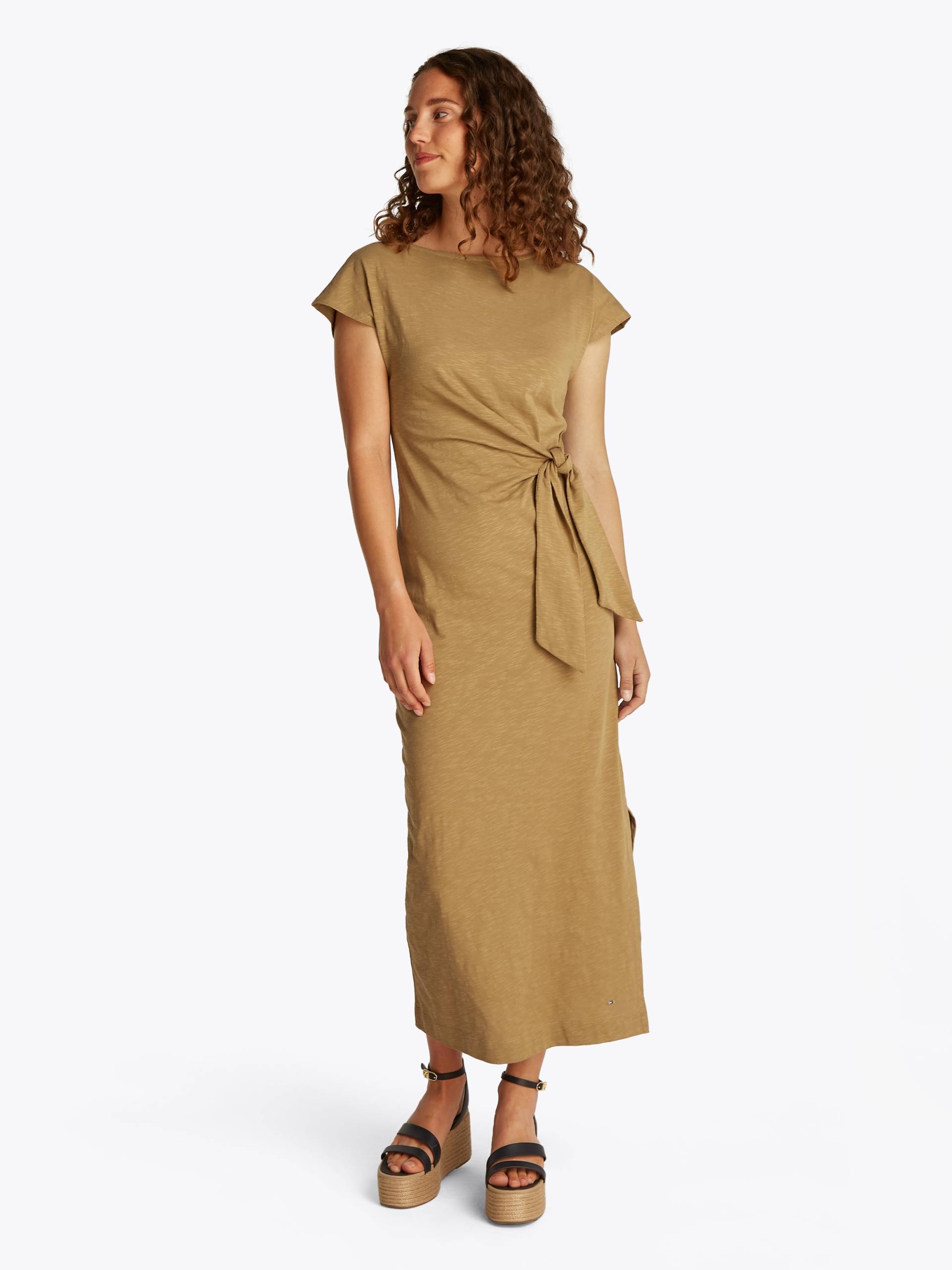 Tommy Hilfiger Midikleid »KNOT BOAT-NK MIDI DRESS SS«, mit Knotendetail von Tommy Hilfiger