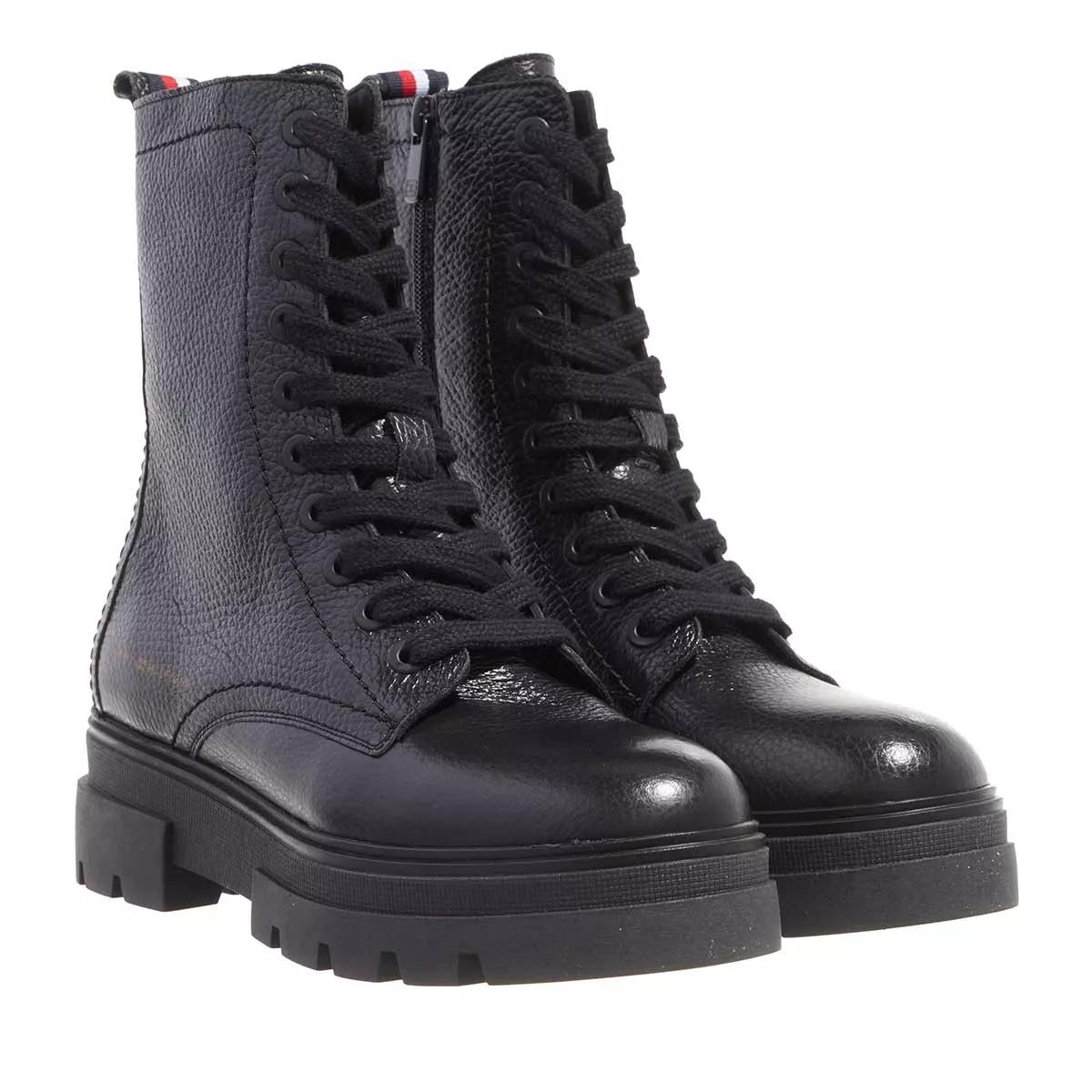 Tommy Hilfiger Boots & Stiefeletten - Monochromatic Lace Up Boot - Gr. 36 (EU) - in Schwarz - für Damen von Tommy Hilfiger