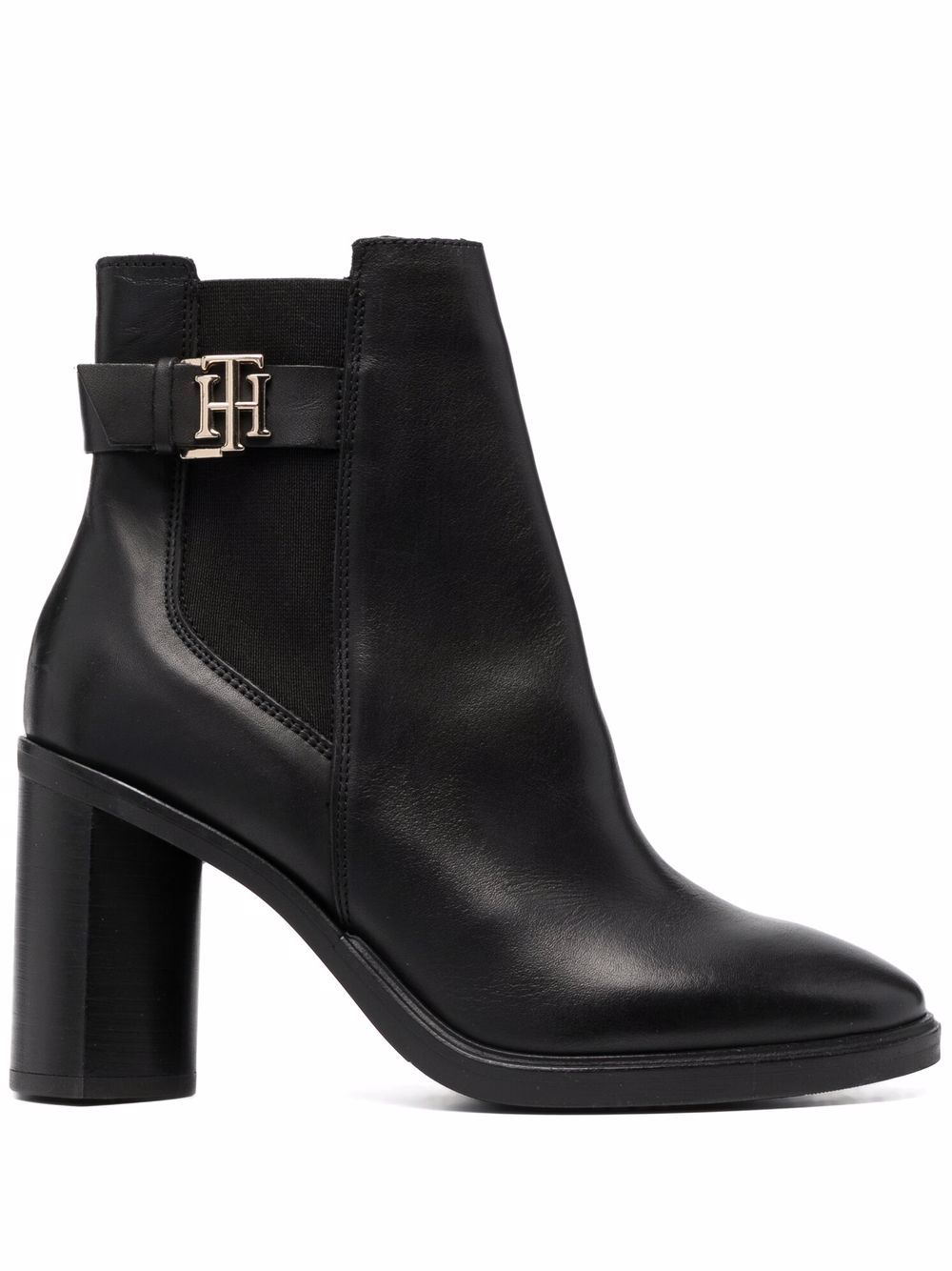 Tommy Hilfiger Monogram-Hardware leather ankle boots - Black von Tommy Hilfiger