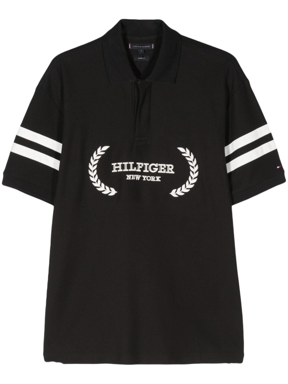 Tommy Hilfiger Monotype Stripe cotton polo shirt - Black von Tommy Hilfiger