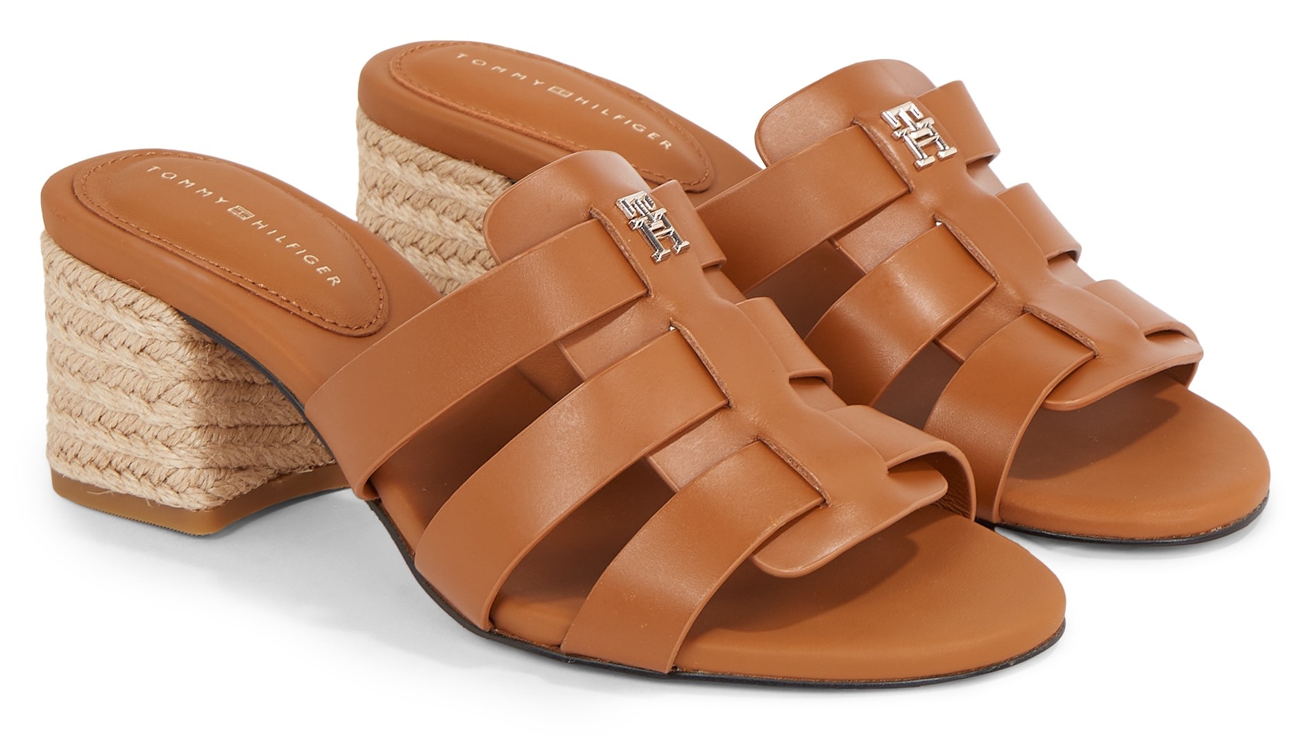 Tommy Hilfiger Pantolette »BLOCK MID HEEL LEATHER SANDAL« von Tommy Hilfiger