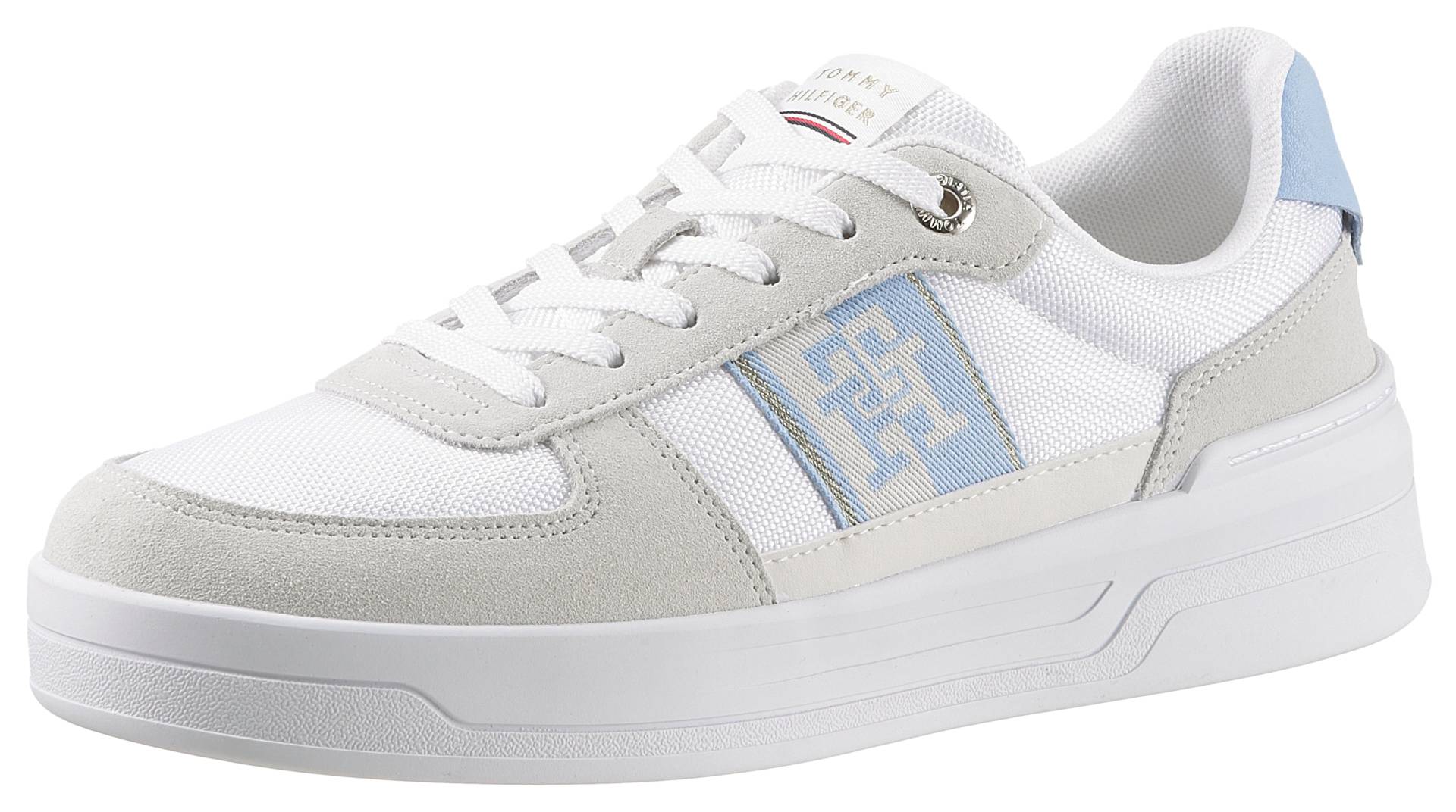 Tommy Hilfiger Plateausneaker »BASKET SNEAKER WITH WEBBING«, mit seitlichem Logo, Freizeitschuh, Halbschuh, Schnürschuh von Tommy Hilfiger